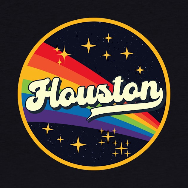 Houston // Rainbow In Space Vintage Style by LMW Art